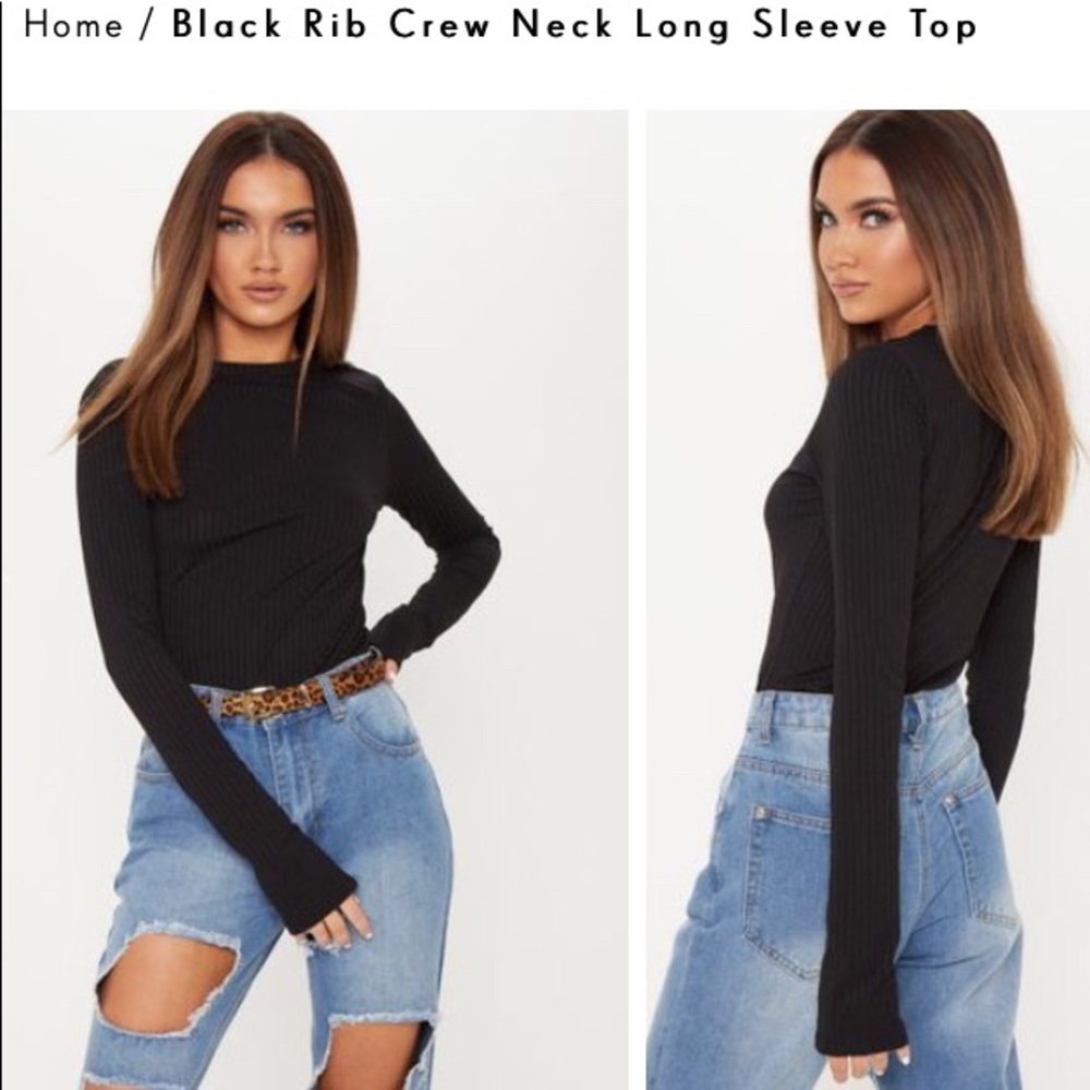 BUNDLE of 2 - Ribbed Crewnecks in Black & Beige